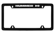 Hummer H1 Top Engraved Black Coated Zinc License Plate Frame Holder with Silver Imprint