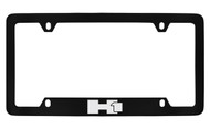 Hummer H1 Logo Only Bottom Engraved Black Coated Zinc License Plate Frame Holder with Silver Imprint