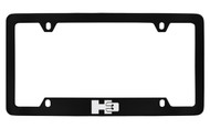 Hummer H3 Logo Only Bottom Engraved Black Coated Zinc License Plate Frame Holder with Silver Imprint
