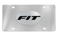 Honda Fit Chrome Plated Solid Brass Emblem Attached To a Stainless Steel Plate