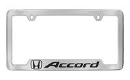 Honda Accrod with Logo Chrome Plated Zinc Bottom Engraved License Plate Frame Holder with Black Imprint