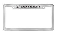 Honda Odyssey with Logo Chrome Plated Zinc Top Engraved License Plate Frame Holder with Black Imprint
