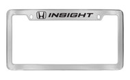 Honda Insight with Logo Chrome Plated Zinc Top Engraved License Plate Frame Holder with Black Imprint