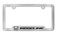 Honda Ridgeline with Logo Chrome Plated Zinc Bottom Engraved License Plate Frame Holder with Black Imprint
