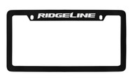 Honda Ridgeline Top Engraved Black Coated Zinc License Plate Frame Holder with Silver Imprint