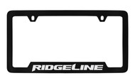 Honda Ridgeline Bottom Engraved Black Coated Zinc License Plate Frame Holder with Silver Imprint