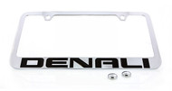GMC Denali Xl License Plated Solid Brass Frame Holder with Black Imprint