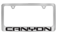 GMC Canyon Chrome Plated Solid Brass License Plate Frame Holder with Black Imprint