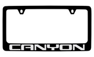 GMC Canyon Black Coated Zinc License Plate Frame Holder with Silver Imprint