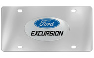 Ford Excussion Chrome Plated Solid Brass Emblem Attached To a Stainless Steel Plate