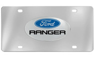Ford Ranger Chrome Plated Solid Brass Emblem Attached To a Stainless Steel Plate