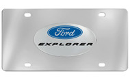 Ford Explorer Chrome Plated Solid Brass Emblem Attached To a Stainless Steel Plate
