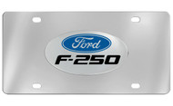 Ford F-250 with Logo Chrome Plated Solid Brass Emblem Attached To a Stainless Steel Plate