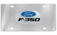 Ford F-350 with Logo Chrome Plated Solid Brass Emblem Attached To a Stainless Steel Plate