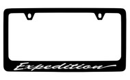 Ford Expedition Script Black Coated Zinc License Plate Frame Holder with Silver Imprint