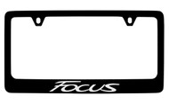Ford Focus Black Coated Zinc License Plate Frame Holder with Silver Imprint