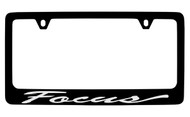 Ford Focus Script Black Coated Zinc License Plate Frame Holder with Silver Imprint