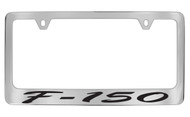 Ford F-150 Script Chrome Plated Solid Brass License Plate Frame Holder with Black Imprint