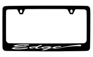 Ford Edge Script Black Coated Zinc License Plate Frame Holder with Silver Imprint
