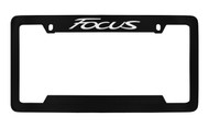 Ford Focus Top Engraved Black Coated Zinc License Plate Frame Holder with Silver Imprint