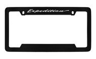 Ford Expedition Script Top Engraved Black Coated Zinc License Plate Frame Holder with Silver Imprint