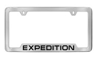 Ford Expedition Bottom Engraved Bottom Engraved Chrome Plated Solid Brass License Plate Frame Holder with Black Imprint