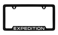 Ford Expedition Bottom Engraved Black Coated Zinc License Plate Frame Holder with Silver Imprint