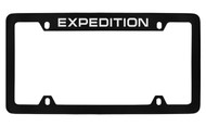 Ford Expedition Top Engraved Black Coated Zinc License Plate Frame Holder with Silver Imprint