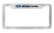 Ford Escape with Logo Top Engraved Chrome Plated Solid Brass License Plate Frame Holder with Black Imprint