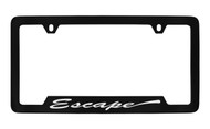 Ford Escape Script Bottom Engraved Black Coated Zinc License Plate Frame Holder with Silver Imprint