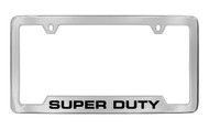Ford Super Duty Bottom Engraved Chrome Plated Solid Brass License Plate Frame Holder with Black Imprint