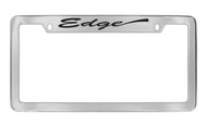 Ford Edge Script Top Engraved Chrome Plated Solid Brass License Plate Frame Holder with Black Imprint