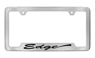 Ford Edge Script Bottom Engraved Chrome Plated Solid Brass License Plate Frame Holder with Black Imprint