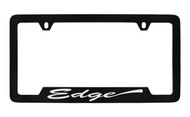 Ford Edge Script Bottom Engraved Black Coated Zinc License Plate Frame Holder with Silver Imprint