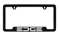 Ford Edge Bottom Engraved Black Coated Zinc License Plate Frame Holder with Silver Imprint