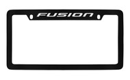 Ford Fusion Top Engraved Black Coated Zinc License Plate Frame Holder with Silver Imprint
