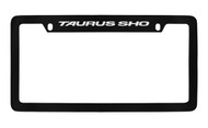 Ford Taurus Sho Top Engraved Black Coated Zinc License Plate Frame Holder with Silver Imprint