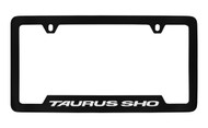 Ford Taurus Sho Bottom Engraved Black Coated Zinc License Plate Frame Holder with Silver Imprint