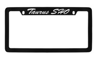 Ford Taurus Sho Script Top Engraved Black Coated Zinc License Plate Frame Holder with Silver Imprint