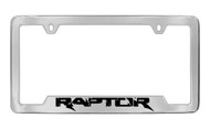 Ford Raptor Bottom Engraved Chrome Plated Solid Brass License Plate Frame Holder with Black Imprint