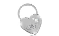 Ford Heart Shape with 2 Clear Crystals In a Black Gift Box.