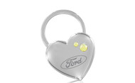 Ford Heart Shape with 2 Yellow Crystals In a Black Gift Box.