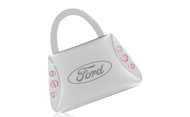 Ford Purse Shaped Keychain In a Black Gift Box with 6 Pink Crystals.