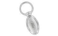Ford Oval Chrome Plated Swivel Ring Keychain In a Black Gift Box