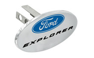 Ford Explorer with Logo Oval Trailer Hitch Cover Plug with 1.25" Stainless Steel Post