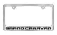 Dodge Grand Caravan Block Letters License Plate Frame Tag Holder with Black Imprint