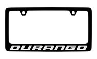Dodge Durango Black Coated Zinc License Plate Frame Holder with Silver Imprint