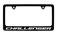 Dodge Challenger Black Coated Zinc License Plate Frame Holder with Silver Imprint