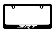 Dodge SRT Black Coated Zinc License Plate Frame Holder with Silver Imprint