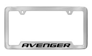 Dodge Avenger Chrome Plated Solid Brass Bottom Engraved License Plate Frame Holder with Black Imprint